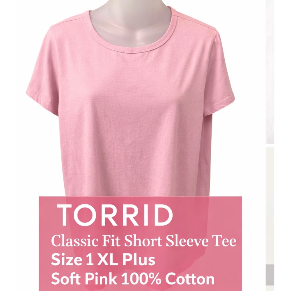 Torrid Classic Fit Pink Short Sleeve Tee Size 1 XL Plus Size Cotton Basic TShirt